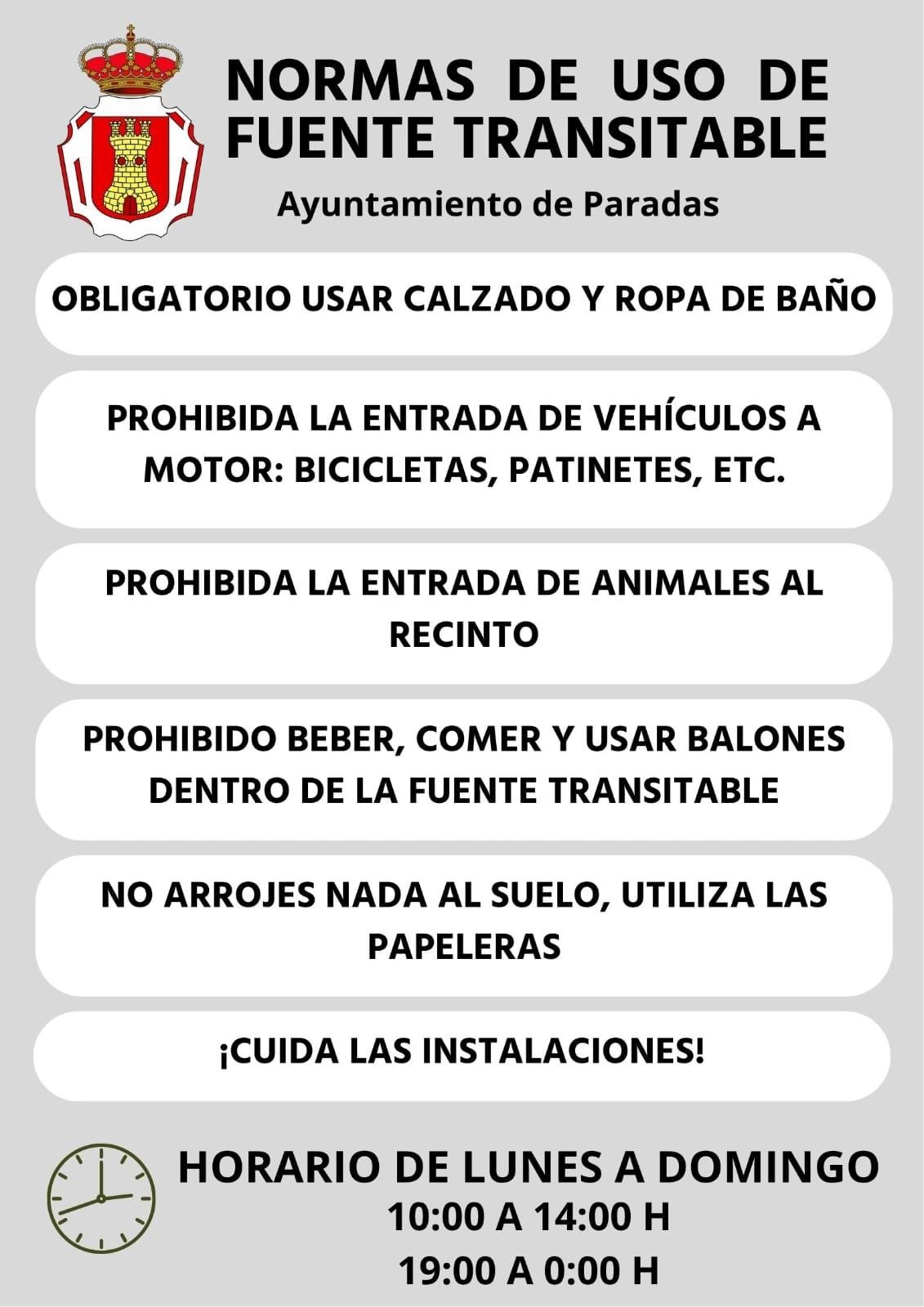 Normas fuente transitable